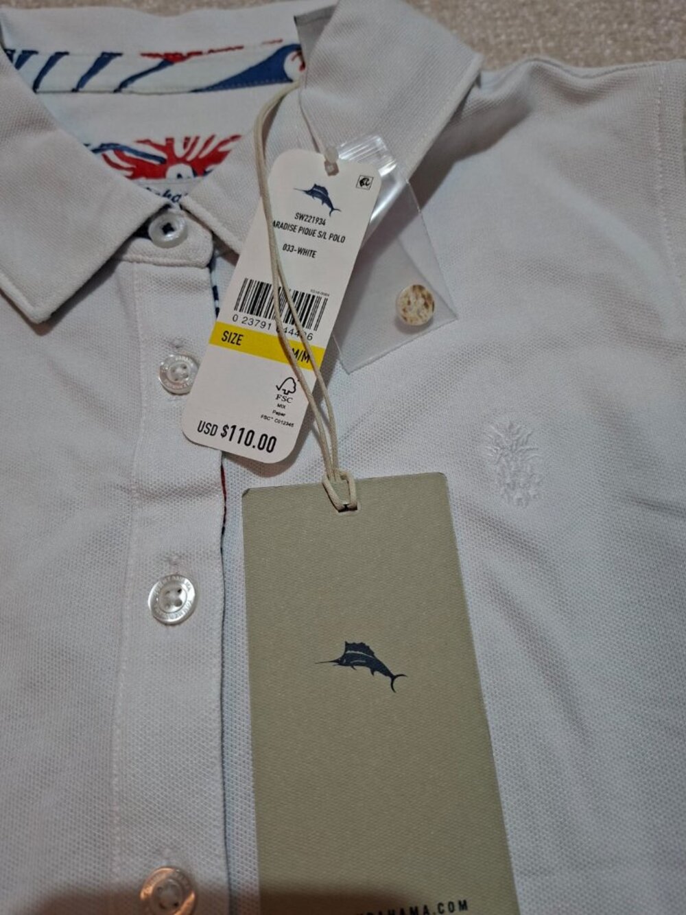 NWT Tommy Bahama Paradise Pique Sleeveless Polo White Top M - Picture 5 of 14
